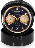 Vintage Jewel Box Table Clock, Vintage Decorative Desk and Shelf Clock, Mantel Clock Farmhouse Clocks, Home Décor for Living Room, Bedroom, Bedside, Desk, Gift Clocks (Black)