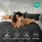 Bedsure Charcoal Grey Full Comforter Set - 7 Pieces Reversible Bedding, Full Size Bed Set for All Seasons, Bed in a Bag with Down Alternative Comforter, Sheets, Pillowcases & Shams