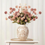 Ceramic Vintage Vase, Flower Decorative Vase Chinoiserie Decor Rustic Farmhouse Retro Floral Vases for Table Bookshelf Mantel Kitchen Living Room Office - 7.8inch Brown
