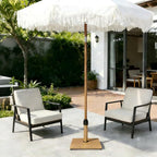 45lbs Patio Umbrella Base, Heavy Duty Fringe Umbrella Stand Pre-Filled Concrete, No Sand/Water Needed, Fits 6-12ft Market Umbrella, Wind-Resistant for Deck, Poolside, Balcony