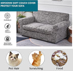 KRFOONN 3 Piece Stretch Sofa Couch Covers for 2 Cushion Couches Printed Sofa Loveseat Slipcover with 2 Separate Seat Cushion Covers Washable Sofa Slip Covers Furniture Protector (Loveseat, 25), Medium