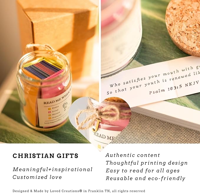 Bible Verse Jar for Christmas Gifts, Initial G Read Me When Prayer, Emotion and Feelings Scripture, Mood-booster Jar Christian Gifts for Women, Scriptural Study Supplies Men Art Work for Family