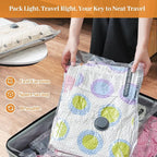Travel Vacuum Seal Bags for Clothing with Portable Electric Pump, 12 Pack Space Saver Vacuum Storage Bag, Compression Packing Bag for Clothes Luggage & Suitcase, Cruise Vacation & Home Essentials