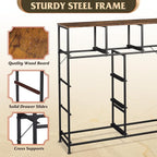 WLIVE 9 Drawer Dresser, Fabric Storage Tower for Bedroom, Hallway, Closet, Tall Chest Organizer Unit for Bedroom with Fabric Bins, Steel Frame, Wood Top, Easy Pull Handle, Black and Rustic Brown