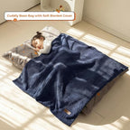 MAXYOYO 3 in 1 Kids Bean Bag Chair Bed, Convertible Chair Folds from Bean Bag to Lounger, Child Floor Sofa for Gaming, Reading, Floor Mattress with High-Density Foam Filling