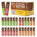 Nature's Bees Cocoa Butter Lip Balm, Lip Care for Dry Lips, Coconut Oil, Beeswax, Vitamin E, Aloe, & Shea Butter, 0.15 oz Each, 3 Flavors Coconut, Cherry, and Mint, 24 Pack - Packaging May Vary
