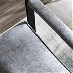 Container Furniture Classic Mid Century Modern Accent Chair with Durable Square Metal Frame, Armchair for Living Room, Bedroom, Home Office in Spotted Microfiber Upholstery, Grey