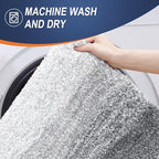 OLANLY Bathroom Rug Set 2 Piece, Soft Absorbent Microfiber Bath Mats and U-Shaped Contour Toilet Rug, Non-Slip, Machine Wash Dry, Plush Shaggy Bath Mats for Bathroom (24"x16"+24"x20", Light Grey)