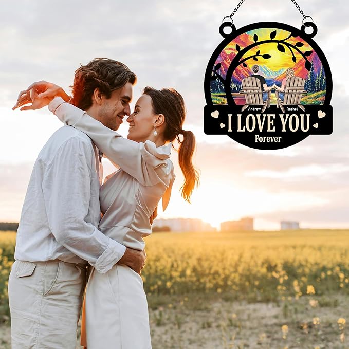 You and Me Got This, Personalized Couple Suncatchers for Windows Hanging Ornament, Housewarming Gifts for Couple Husband Wife, Christmas Anniversary Wedding Gifts for Couples 2024
