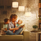 DLLT Modern Floor Lamp for Room: 3-Light Gold Tree Dimmable Floor Lamps with Beige Shades for Living Room - Arc Standing Lamp for Bedroom - Tall Floor Lamp for Office Corner 3 LED Bulbs Included