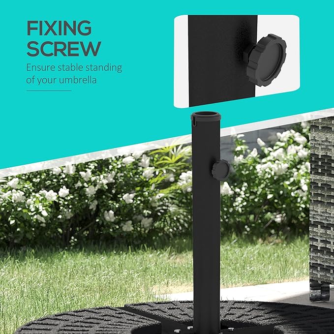 Outsunny Outdoor Universal Cross Brace Stand for Patio Umbrella, Cross Umbrella Base for Large Market Umbrella or Small Offset Umbrella, Black