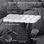 Luxurious Goose Down Feather Fiber Comforter King/California King Size Duvet Insert, Pinch Pleat Ruffled Twisted Flower, Premium Baffle Box, 100% Egyptian Cotton Cover, 75 oz. Fill Weight, Gray