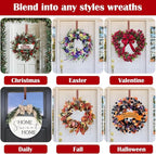 Wreath Door Hanger,Easter Decorations Wreath Hangers for Front Door, Adjustable Over the Door Hooks for Hanging Welcome Sign Length from 15 to 25 Inches,Metal Front Door Porch Apartment Decor