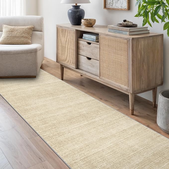 Art&Tuft Non-Slip Runner Rug - 2x6 Runner Rug Washable Low-Pile Rugs Runners, Soft Distressed Carpet Runner for Bedroom Bathroom Kitchen Laundry Living Room, Brown
