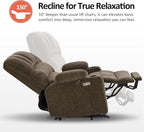 MCombo Power Lift Recliner Chair for Elderly, Lift Chair with Heat and Massage, Extra Wide Lift Recliner for Big People, Fabric R7096 (Medium-Wide, Coffee)