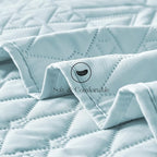 akkialla Twin Size Quilt Bedding Set,Sky Blue Lightweight Microfiber Soft Bedspreads,Modern Style Geoetric Pattern Coverlet Set for All Seasons,2 Piece(1 Quilt,1Pillow Sham)