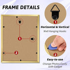 NEXCOVER Diploma Frame Gold 10 Pack, 8.5 x 11 Certificate Frame with HD Plexiglass, 8.5 by 11 Picture Frames for Documents, Photos, Posters, Artworks, Horizontal and Vertical Wall Display