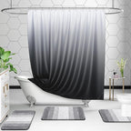 OLANLY Bathroom Rug Set 2 Piece, Soft Absorbent Microfiber Bath Mats and U-Shaped Contour Toilet Rug, Non-Slip, Machine Wash Dry, Plush Shaggy Bath Mats for Bathroom (24"x16"+24"x20", Light Grey)