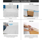 Utopia Bedding Full Elastic Bed Ruffle - Easy Wrap Around Ruffle - Microfiber Bed Skirt with Adjustable Elastic Belt 16 Inch Tailored Drop - Hotel Quality Bedskirt, Fade Resistant (Full, White)