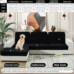 YEMYHOM Stretch Individual Cushion Covers Sofa Chair Seat Cushion Slipcovers Soft Couch Cover Replacement Large Checkered Furniture Protector with Elastic Bottom (1 Pc Cushion Cover, Black)