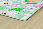 Flagship Carpets Schoolgirl Style Pretty in Pastel Floral On Gingham Educational Area Rug for Kids Room, Children's Classroom Rug for Teaching and Playroom, 5' X 7'6"
