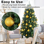 Gold Set of XL (4.0") 4PCS Christmas Balls - Christmas Tree Decoration Ornaments Shatterproof Hanging Balls for New Year Easter Valentine Holiday Decorations