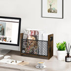 YINMIT Magazine Holder, Magazine Rack Floor, Magazine Storage Basket, File Holder Organizer, Folder Organizer for Magazines, Books, Newspapers, Tablets (Medium)