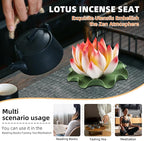 Lotus Incense Burner - Incense Burner Holder for Home Incense Holder Decor Incense Holder for Sticks Yoga, SPA (Z2-Red Yellow)