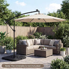 Giantex 4-Piece Fillable Offset Umbrella Base, 238 lbs Heavy Duty HDPE Cantilever Patio Umbrella Stand, Sand & Water Filled Weighted Base Plates, with 4 Connecting Pins for Outdoor Deck & Poolside