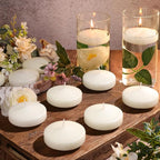 3 inch Floating Candles 30 Packs Ivory Floating Candle for Centerpieces 8-9 Hours Ivory White Floating Candles 3” Water Candles for Cylinder Vases, Pool, Wedding