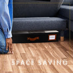 HOMELUX THEORY 2pc Under Bed Storage Containers, Bedroom Under the Bed Drawer Storage Organizer with Bins and Lids, Medium Underbed Clothes Storage Box Ideal for Blanket, Fabric, & Shoes (Black)