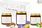 3 Pack Scented Candles for Home Aromatherapy Candle Gift Set Soy Wax Long Lasting Gift Birthday Mother's Thanksgiving Day Present (Amer Jar (Lime Basil + Lavender Lilac + Jasmine Sandalwood))