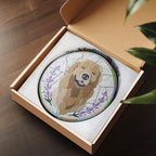 Lovely POD Custom Pet Portrait Stained Glass Suncatcher, Personalized Dog Photo Memorial Ornament Window Hanging, Remembrance Sympathy Gift for Loss of Fur, Bereavement Keepsake, Home Decor