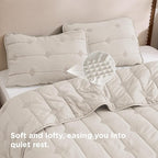 Bedsure Quilts Queen Size– Ultra Soft Cloud Lightweight Bedspread Coverlet Set with 2 Pillow Shams, Breathable & Cozy Comforter Set for All Season Use, Beige, 3 Piece (90x96 Inches)