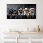 XLSJERST God Picturs Canvas Artwork 40x20 Inches - Cool Dog Graffiti Black and White Wall Art for Living Room Bedroom Bathroom Game Room Home Decor