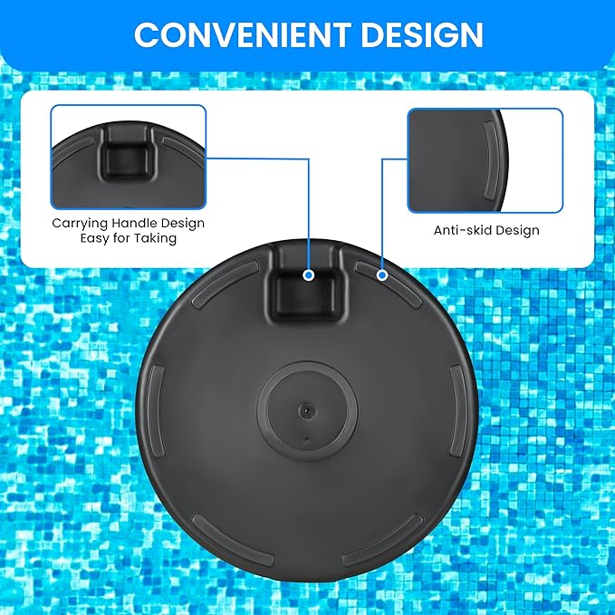 Simple Deluxe 20 Inch 50lbs Weight Capacity Heavy Duty Fillable Market Patio Umbrella Round Base Stand with Holder for Outdoor Lawn, Garden, Yard, Deck, 20inch, Black