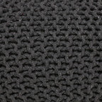 REDEARTH · Round Pouf Foot Stool Ottoman - Cotton Hand Knitted Dori Pouffe - Cord Boho Home Décor - Stuffed Cable Poof for Living Room - Bedroom (19.5"x19.5"x14") - Dark Gray, Set of 2