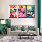 Novatique Banksy Canvas Wall Art Graffiti Pictures Wall Decor Hand Of God Pop Art Abstract Painting Street Art Pictures for Bedroom Living Room,24" x 36" x 3pcs