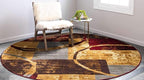Unique Loom Barista Collection Area Rug - Kouillou (4' 1" Round, Multi/ Brown)