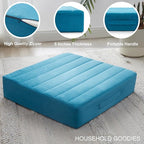 22 inches Floor Pillow for Adults - Large Meditation Cushion with Thick Foam & Soft Tufted Cover - Premium Outdoor Square Floor Cushion Seat - Yoga Pillow for Sitting On Floor - Peacock Blue