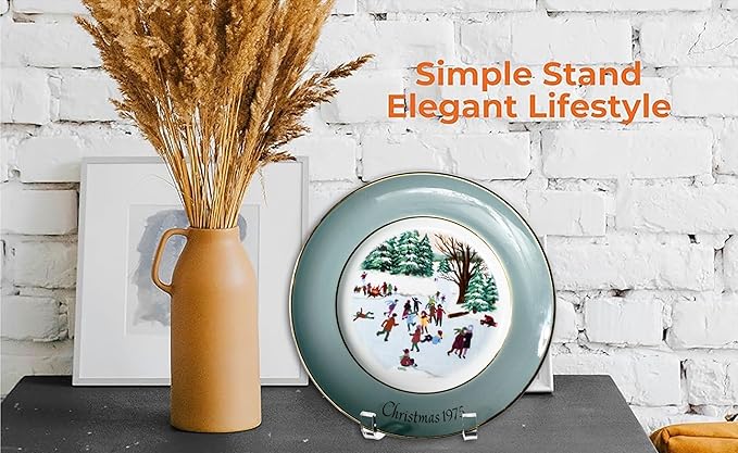 AMT 8 Inch Acrylic Plate Stands - Display Stand + Frame Holder for Picture, Decorative Plate, Book, Photo Easel (1 Pack)