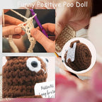 Positive Handmade Emotional Support Pickle Gift, 3.2inch Crochet Doll Inspirational Gifts with Cards, Cute Knitted Funny Gag Gift for Friends Birthday Christmas Home Office Decor