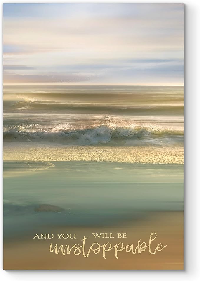 Renditions Gallery Canvas Nature Wall Art Modern Paintings & Prints Decor Glowing Ocean Beach Inspirational Romantic Wall Hanging Artwork for Bedroom Dining Office Kitchen - 32"x48" LT06