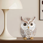Owl Statue and Figurine for Home Decor Accents Adorable Owl for Shelf Bookshelf Bedroom Living Room Office Table Desk Modern Decorations Animal Sculpture for Birds Lovers
