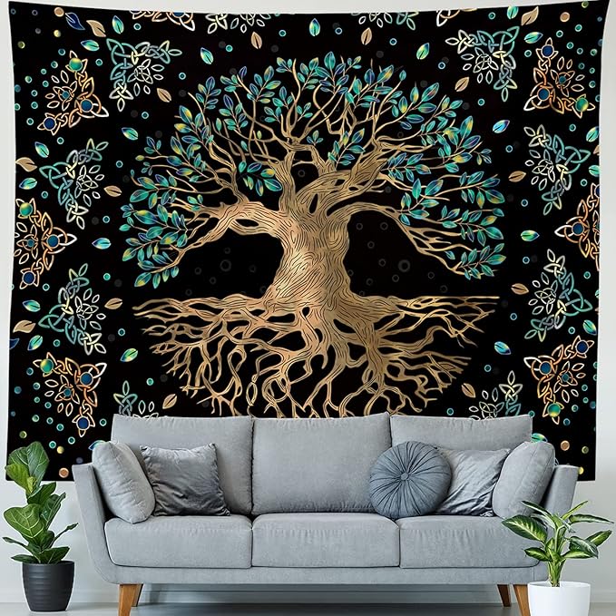 XGXL Life Tree Tapestry - Bohemian Hippie Wishing Tree Tapestries Psychedelic Wall Carpet Mystic Aesthetic Wall Tapestry for Living Room Bedroom