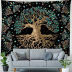 XGXL Life Tree Tapestry - Bohemian Hippie Wishing Tree Tapestries Psychedelic Wall Carpet Mystic Aesthetic Wall Tapestry for Living Room Bedroom