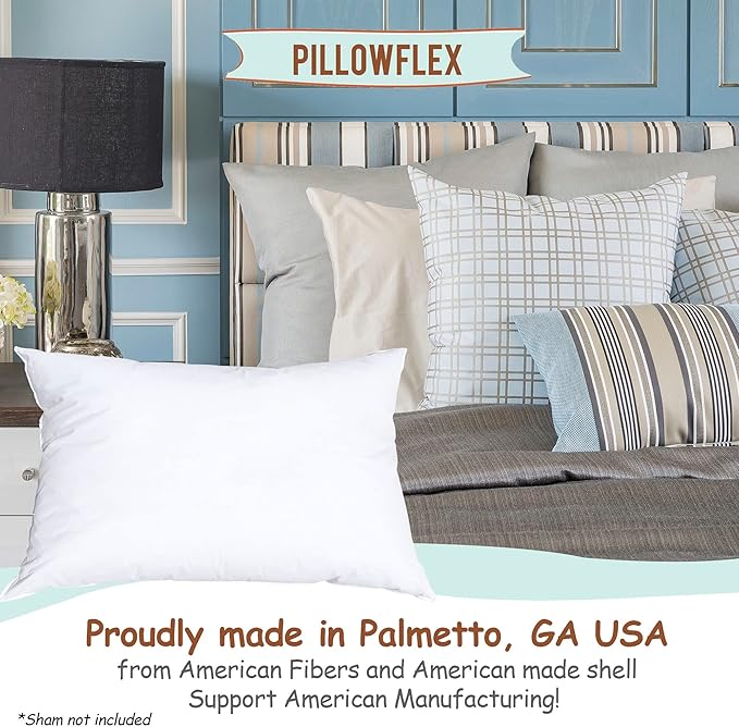 Pillowflex Synthetic Down Pillow Insert - 12x40 Down Alternative Pillow, Ultra Soft, Large Rectangle Body Sleeping Pillow, Lumbar, Long, Back - 1 Decorative Pillow Form