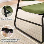 DAICO Modern Accent Chair Armless Sling Accent Chairs Comfy Upholstered Side Sitting Chairs with Metal Frame for Living Room Bedroom Balcony Garden, Linen, Green
