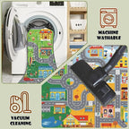 Car Rugs for Kids Toy Cars,Kids Play Rug with Non-Silp Backing, City Road Carpet for Playroom Bedroom Boys, Car Track Map Playmat - 9'2" x 6'7" (Rectangular)