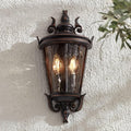 John Timberland Casa Marseille Vintage Outdoor Wall Light Fixture Veranda Bronze 17" Champagne Hammered Glass for Exterior House Porch Patio Outside Deck Garage Yard Front Door Garden Home
